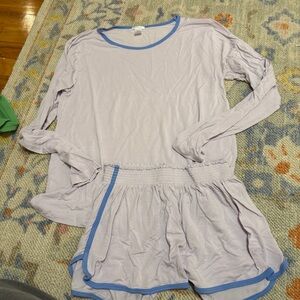 LAKE Pajamas DreamKnit Long Sleeve Shorts Set Wildflower